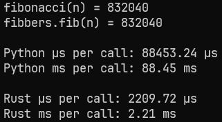 Results for the 30th Fibonacci number, optimised.