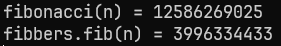 Rust experiencing integer overflow on the 50th fib number.