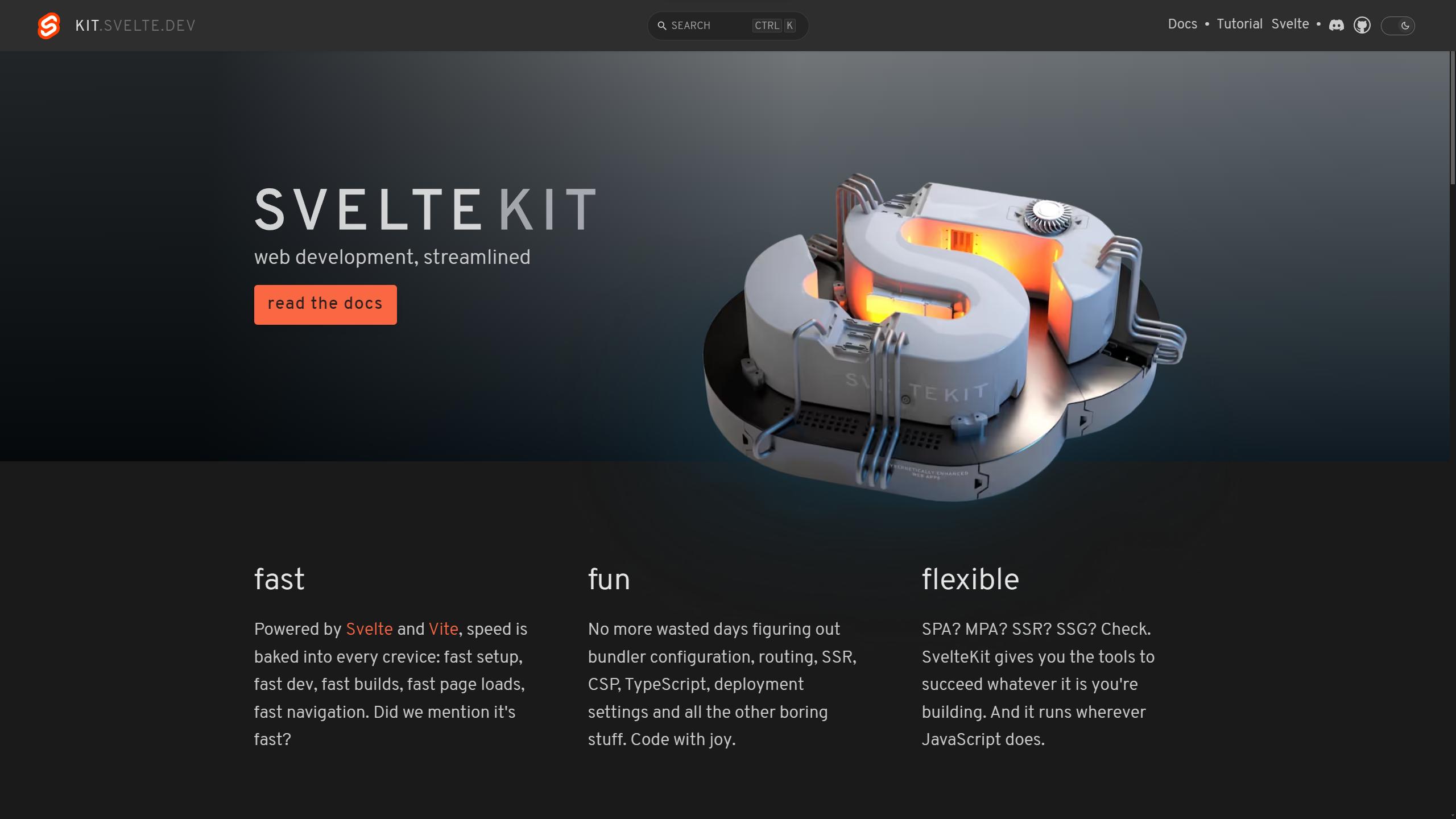 The SvelteKit homepage